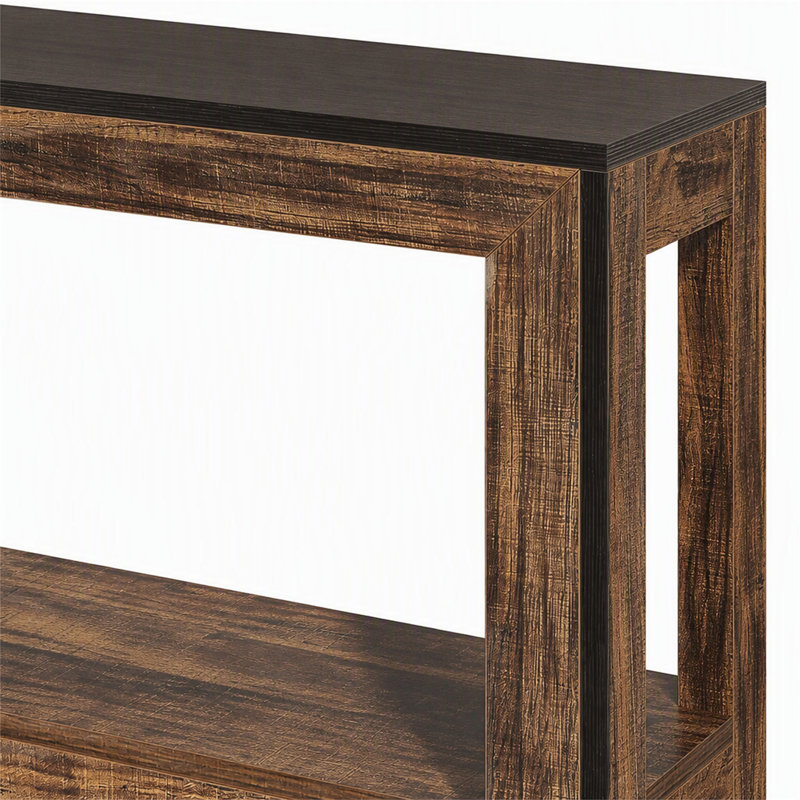 Console de 104 cm (41 po), table d'entrée de style champêtre avec rangement ouvert