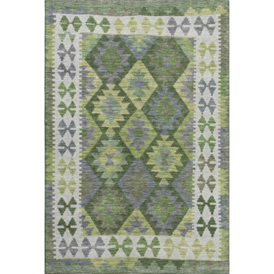 Premium Machine Washable Mayfield AMF1915 Tribal Rug