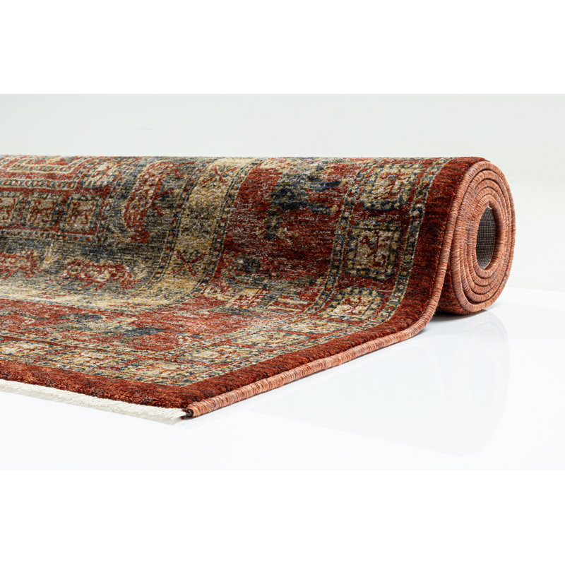 Machine Woven Brown/Red Indoor Rug, Runner 60 x 130cm