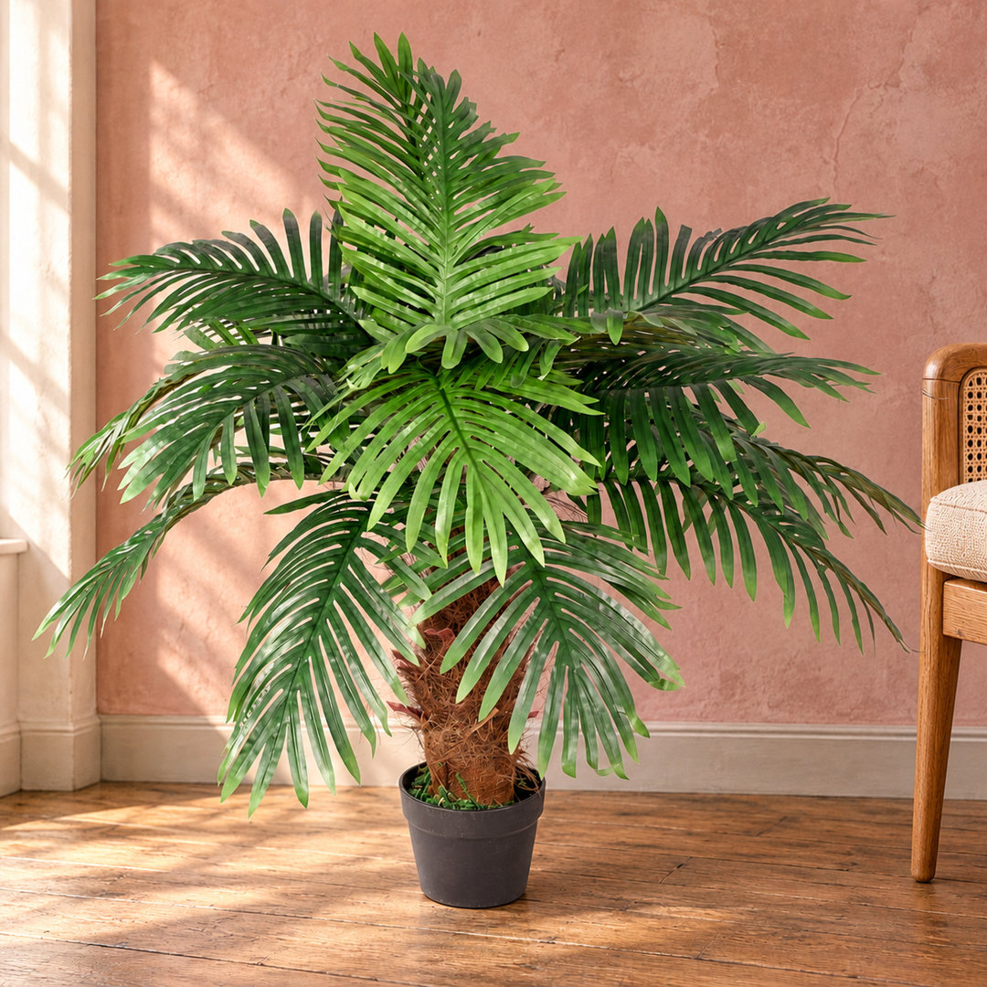 100 cm H Faux Palm Plant in Plastic Pot Liner