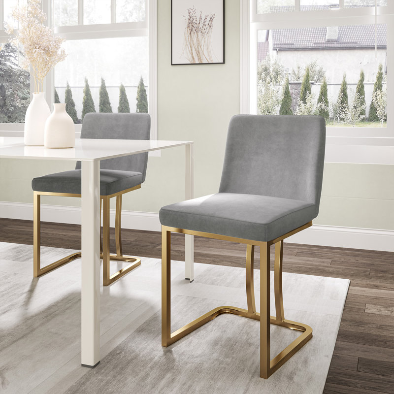 Tabouret de salle à manger l 16,14 po, Gris, Tabouret de comptoir (siège d'une hauteur de 24,4