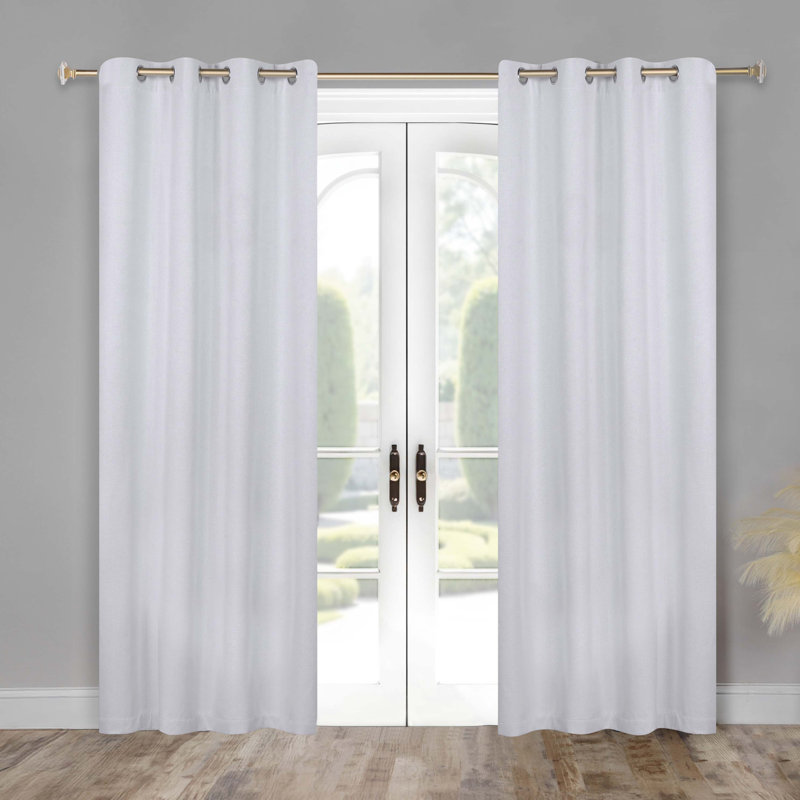 Paire de rideaux unis obscurcissant 100% lavable à la machine, L 52 po x L 96 po, Platine