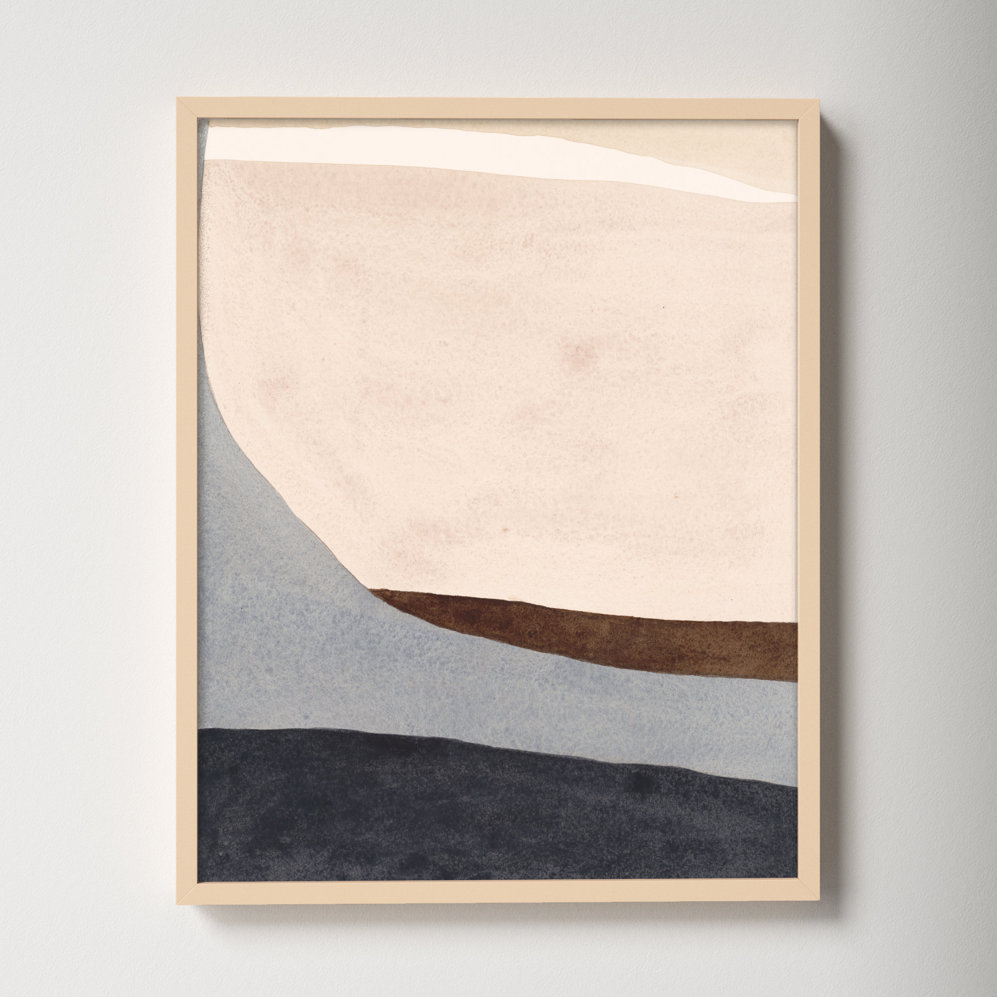 Divided By Blue 2 by Julia Balfour, Brown Framed, 25" H x 20" W x 1.25" D