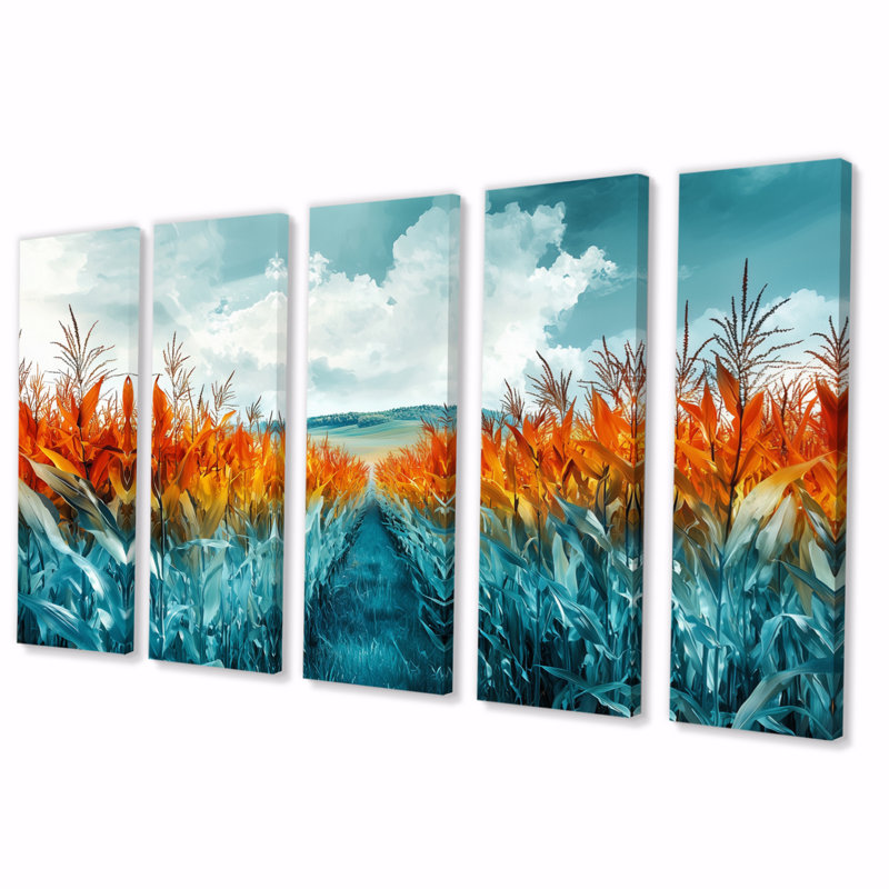 «Yellow Yellow Sky Sky», ensemble d'art mural de ferme, H 32 po x l 80 po