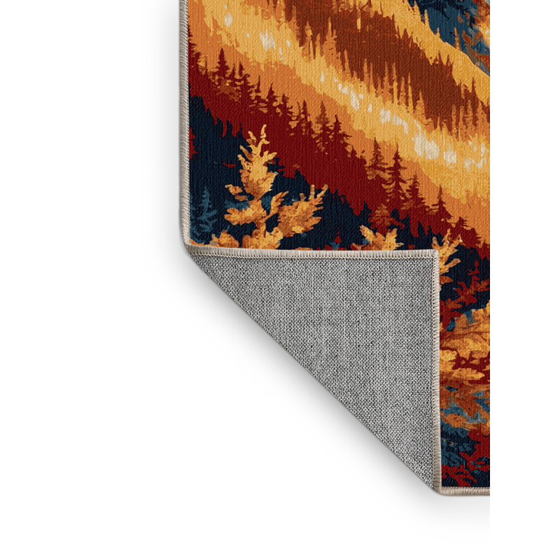 Machine Washable Nature Brown Area Rug, Round 8'