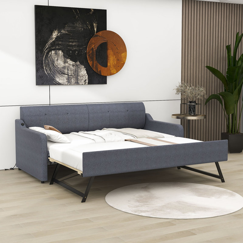Chasan Upholstered Daybed, Gray