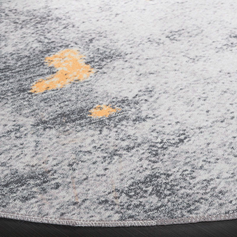 Tapis gris / doré Bennita 803, Rond 6 pi