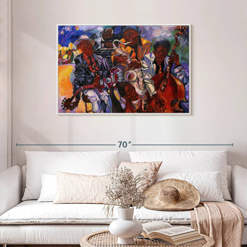 Jazz Band artistes, Cadre flottant blanc, 43 po x 29 po