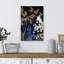 «Floral Silhouette on Midnight Blue», impression sur toile - décor floral rustique pour le salon ou le couloir-115245347-115245348-115245349