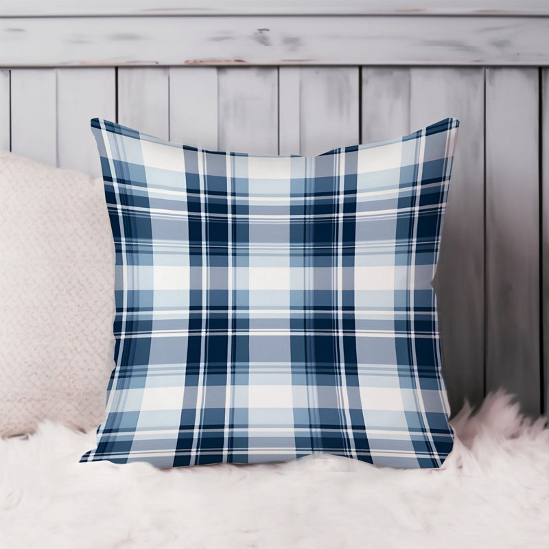 Blue Winter Plaid I Modern, 18"H x 18"W