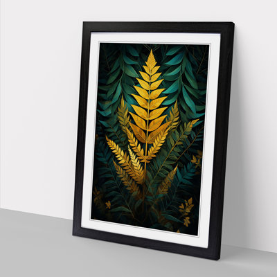Fern Leaf Geometric No.2 - Single Picture Frame Print on Wood
