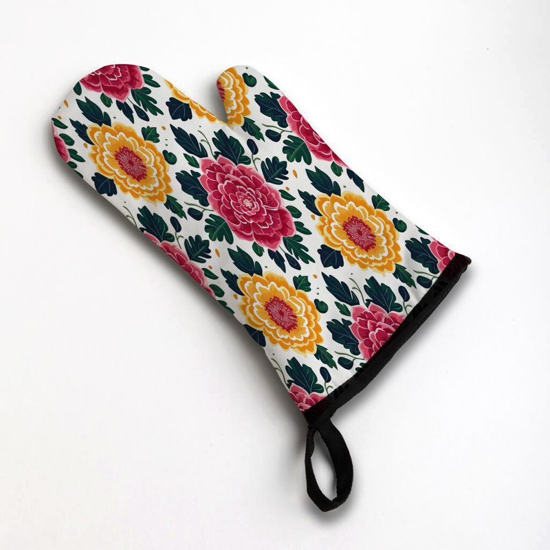 Blooming Cascade Oven Mitt Cotton Twill