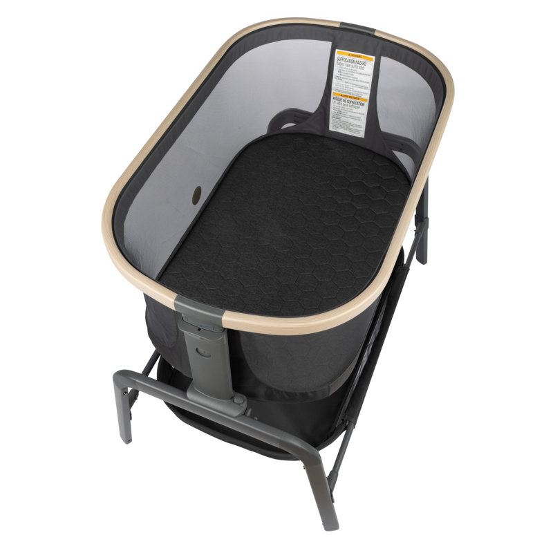 Iora Bedside Crib with Mattress, Light Gray