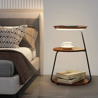 Nightstand with Charging Station and LED Lights by Wrought Studio