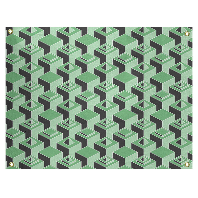 Tapisserie, H 26 po x l 36 po, Vert/noir