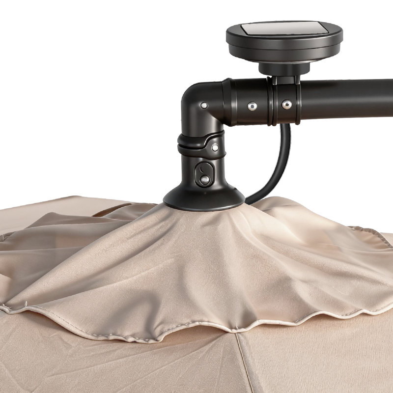9,8 pi Parasol en polyester en porte-à-faux en polyester, Kaki