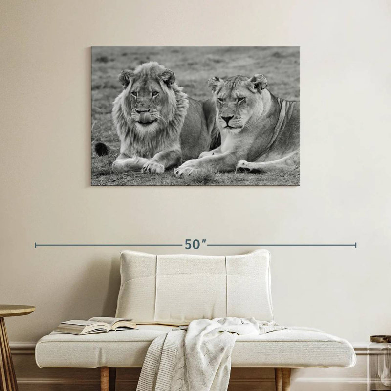Brampt Lion Couple I, 26" H x 39" W