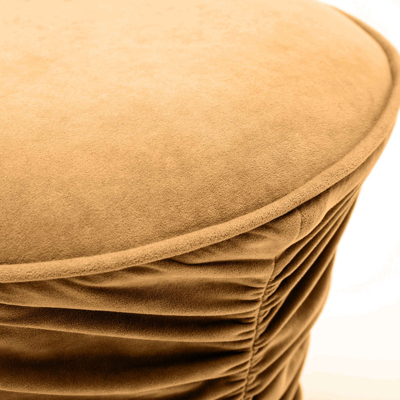 16.5" Wide Velvet Novelty Standard Ottoman, Dark Terracotta Velvet