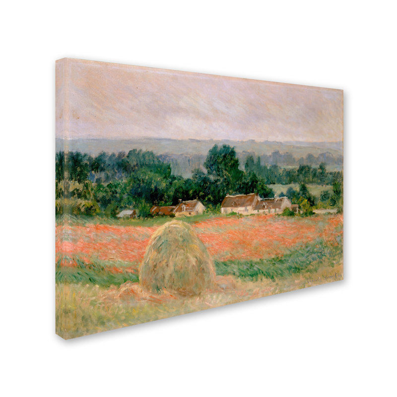 «Haystacks At Giverny», reproduction sur toile tendue, H 14 po x l 19 po