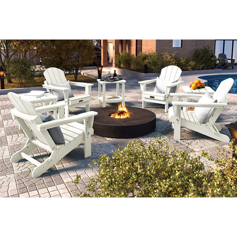Foldable Outdoor Adirondack Chair, White