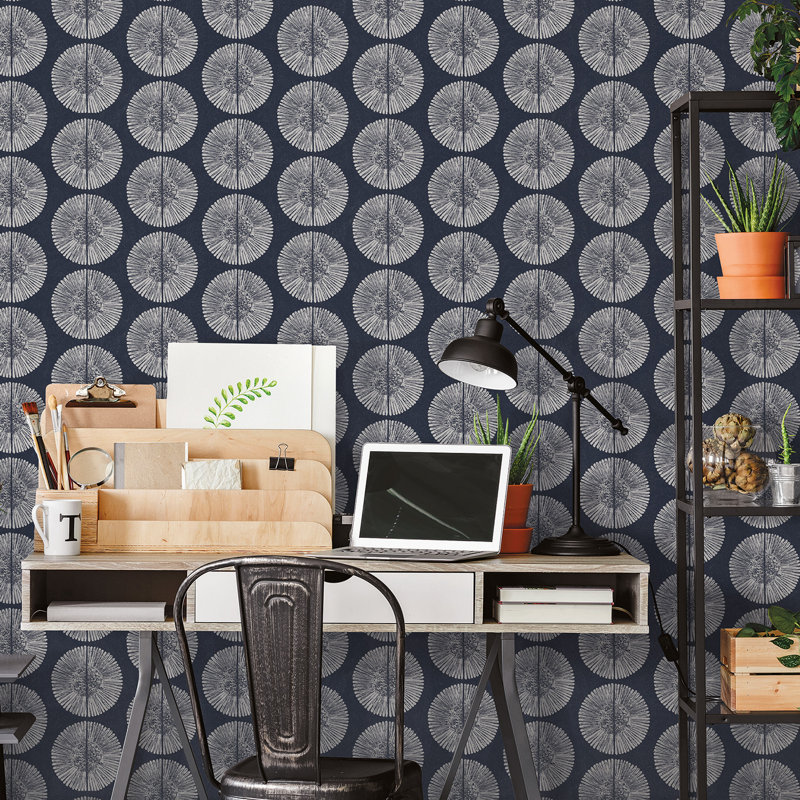 Riviera 10m x 53cm Paste the Wall Wallpaper Roll, Navy/White
