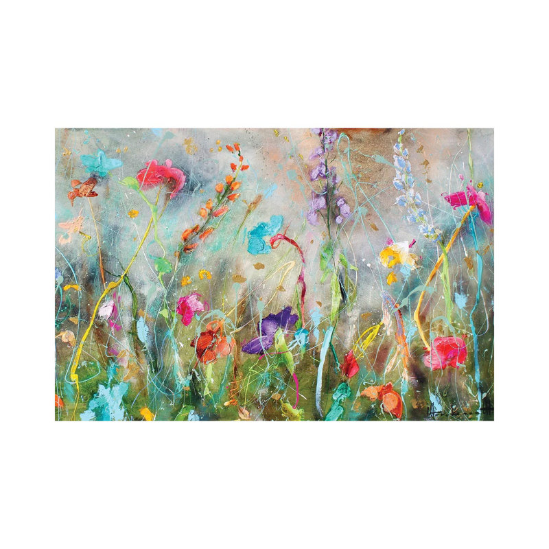Fleurs partout - reproduction d'art murale - toile encadrée, H 26 po x l 40 po, Toile tendue, Ne s’applique pas