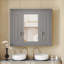 Armoire de salle de bain avec miroir, armoire à pharmacie murale avec 4 tablettes, armoire de rangement avec miroir-2130451013