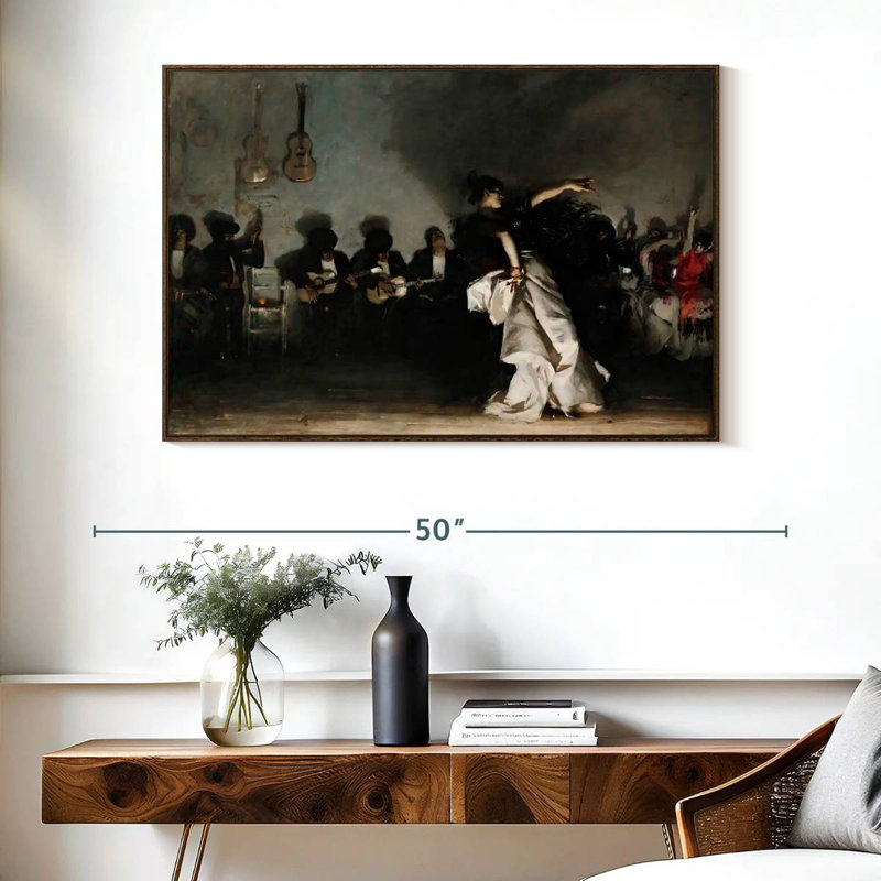 El Jaleo, Cadre flottant en noyer, 40 po x 27 po