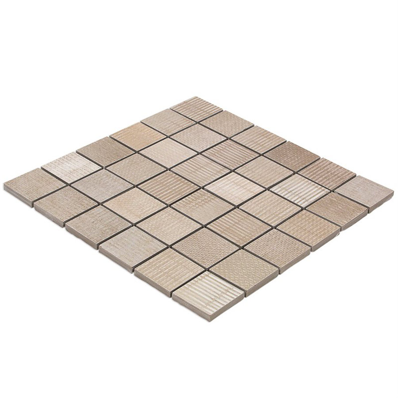 Carreau de mosaïque pour mur et plancher en porcelaine 2 po x 2 po Lungo, Beige