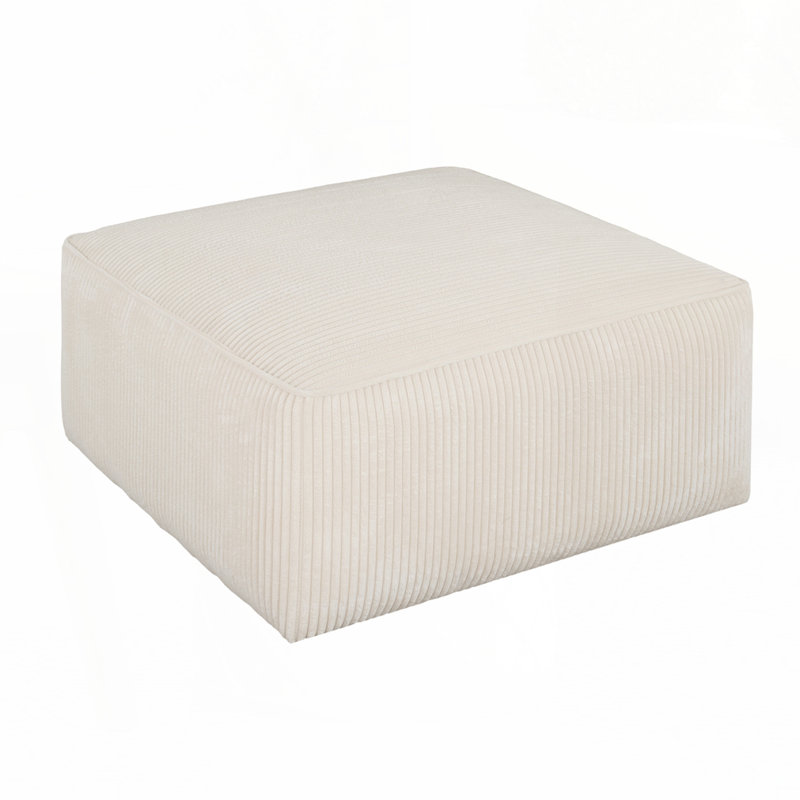 Repose-pieds rembourré carré, Tissu beige