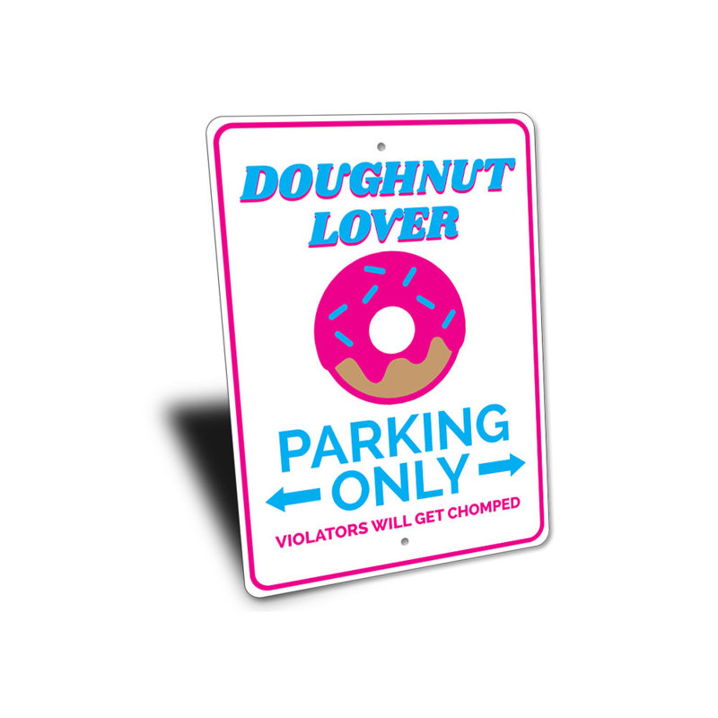Enseigne en aluminium Donut Lover, H 18 po x l 12 po x P 0,06 po