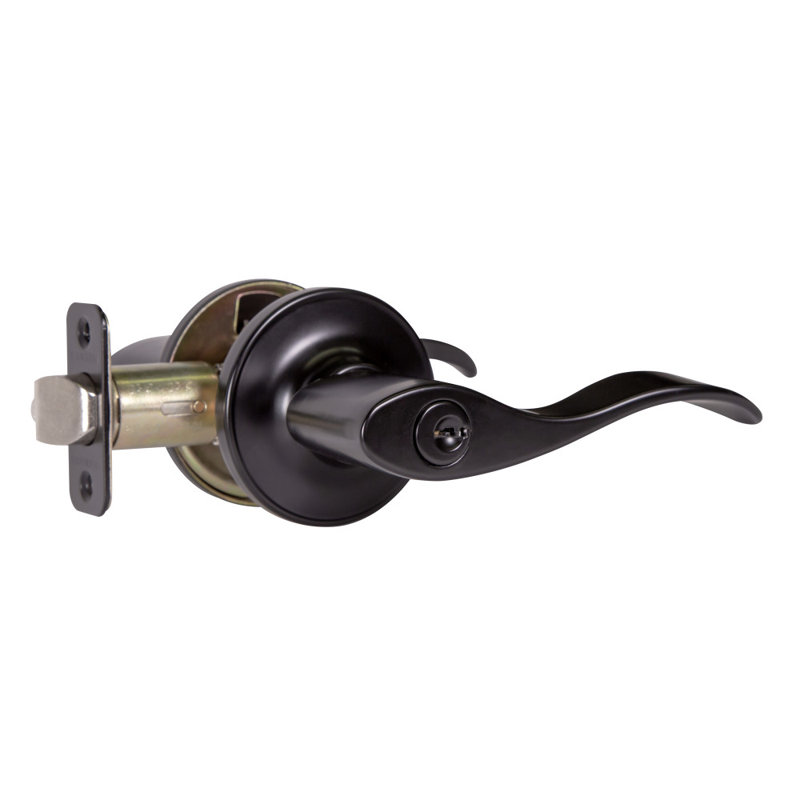 Springdale Keyed Entry Door Lever, Universal/Reversible, Matte Black