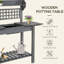 Outdoor Potting Bench Table, Wooden Workstation, Storage Shelf And Dry Sink