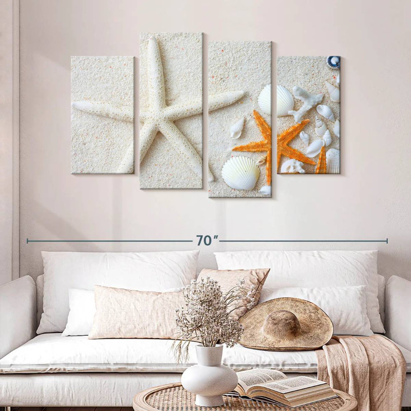 Aletra Swept Ashore Seashells, 32" H x 52" W