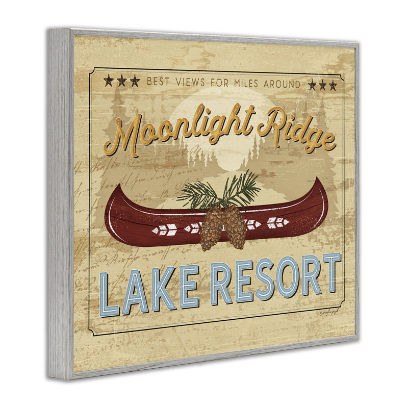 Dessin au jet de lune encadré par Moonlight Ridge Lake, design par Jennifer Pugh, H 24 po x l 30 po