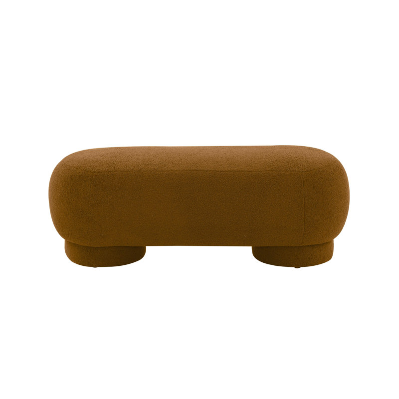 Repose-pieds standard ovale de 43,3 po Nancy, Fausse fourrure brune