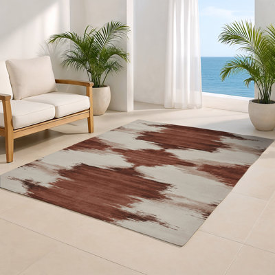Tapis intérieur et extérieur brun Watercolor