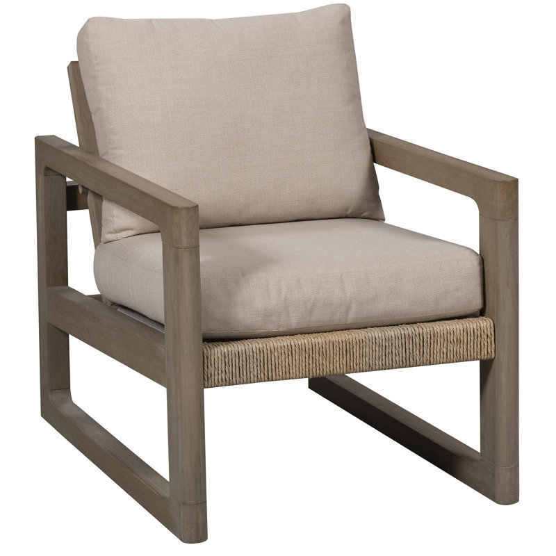 Drift Outdoor Teak Lounge Chair, Kramer Linen