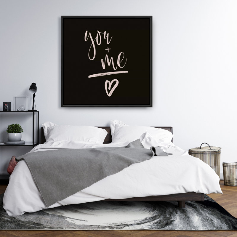 Toile encadrée de chambre à coucher «You + me» | Décoration intérieure