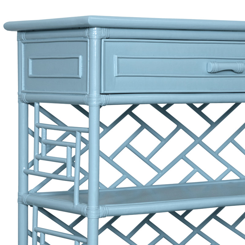 Chippendale End Table, Pool Blue