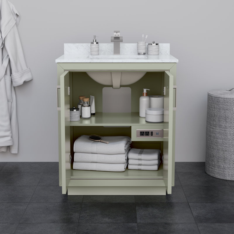 Icon 30" Doulble Bathroom Vanity Base Only, White/Matte Black