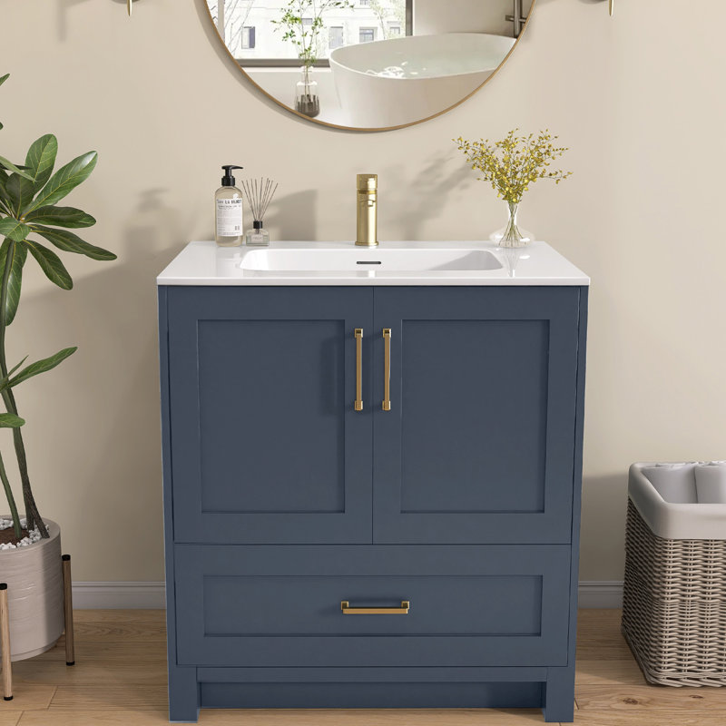 30 po X P 22 po D Comptoir de meuble-lavabo simple en marbre