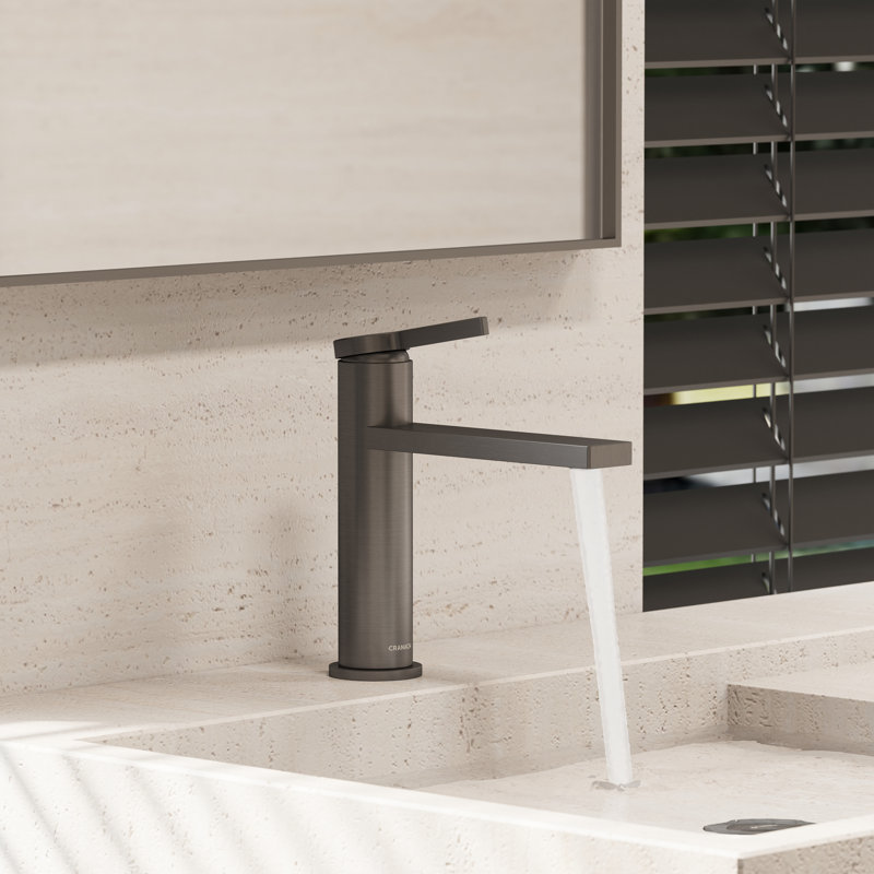 Tinian Single-Hole Faucet with Pop-Up Drain, Single-Handle Modern Bathroom Sink Faucet, Gun Metal