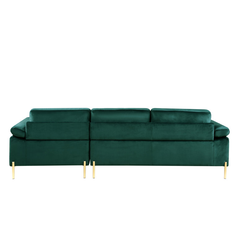 Canapé modulaire en velours avec méridienne Modern