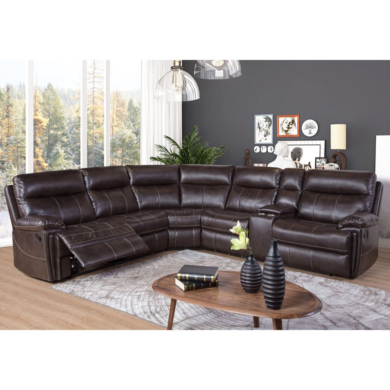 Canapé modulaire inclinable en faux cuir Boyland