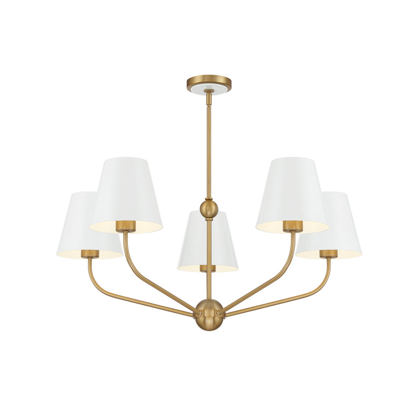 Lustre vibrant Augustina, Blanc, 5, H 12,5 po x l 28 po x P 28 po