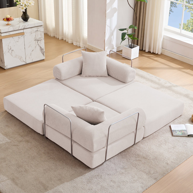 Canapé-lit modulaire pour appartement, canapé-lit convertible, Beige