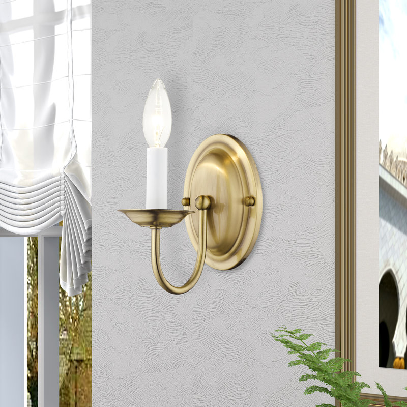 Maynes Candle Wall Light, Antique Brass