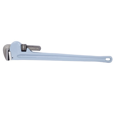 36-Inch Heavy Duty Aluminum Pipe Wrench - Light Gray Straight Jaw Plumbing Tool