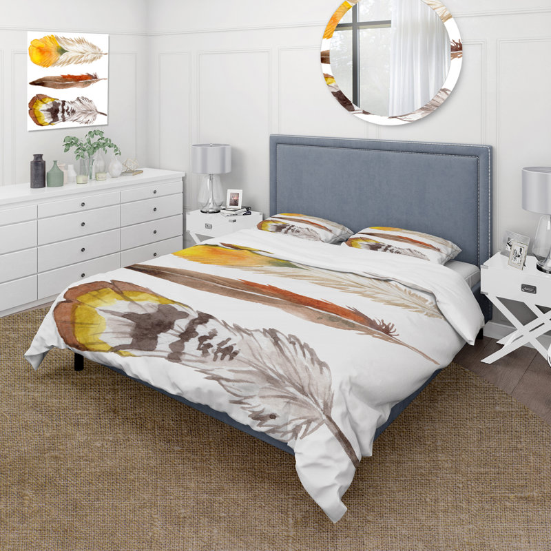 Ensemble de housse de couette bohème et éclectique Ethnic, Housse de couette simple + 1 taie décorative stan